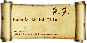 Horváth Félix névjegykártya