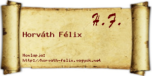 Horváth Félix névjegykártya