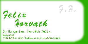 felix horvath business card