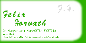 felix horvath business card